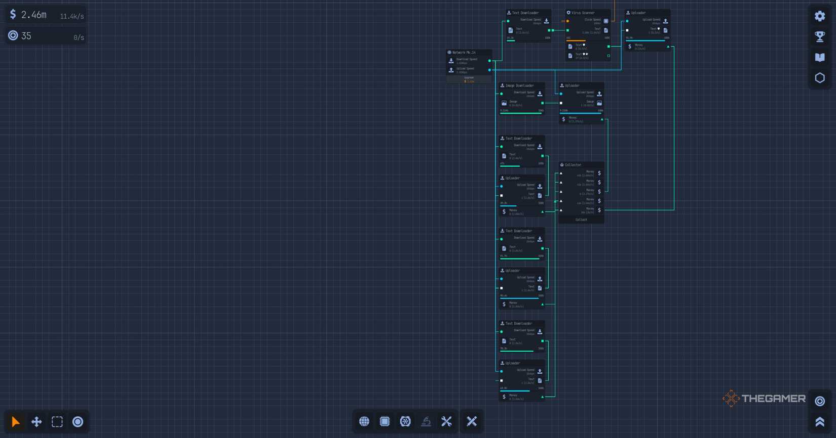 Layout organizer on the screen of the upload laboratory.