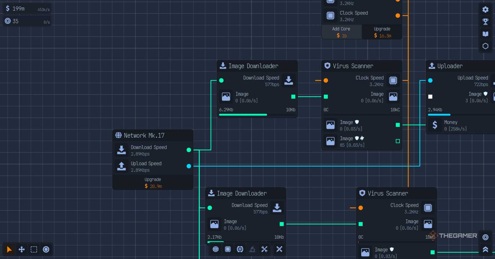Image download node on the screen in the upload laboratory.
