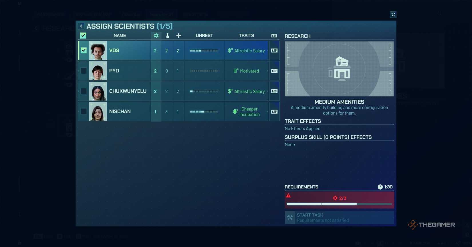 Jurassic World Evolution 3's UI menu showing the research area.
