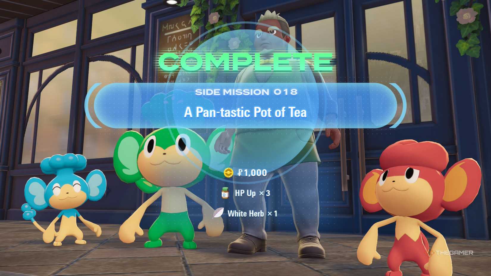 The player completes the Pan-Tastic Pot of Tea Side Mission in Pokemon Legends: ZA.