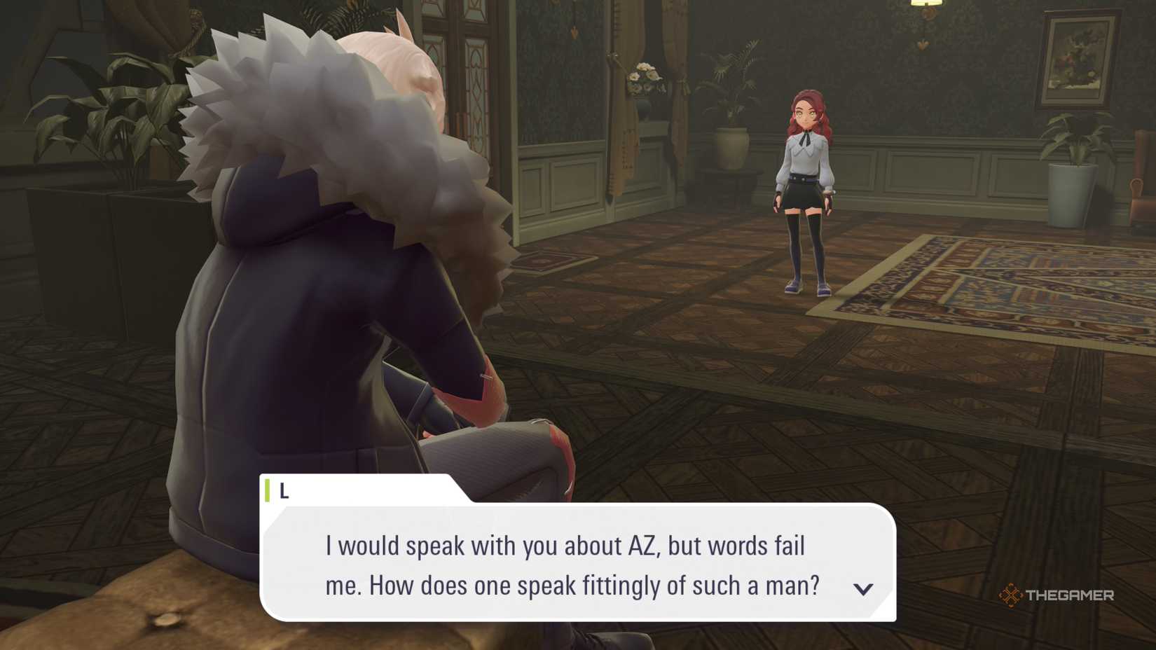 L talks to the player about A-Z in the hotel postgame in Pokemon Legends: ZA.