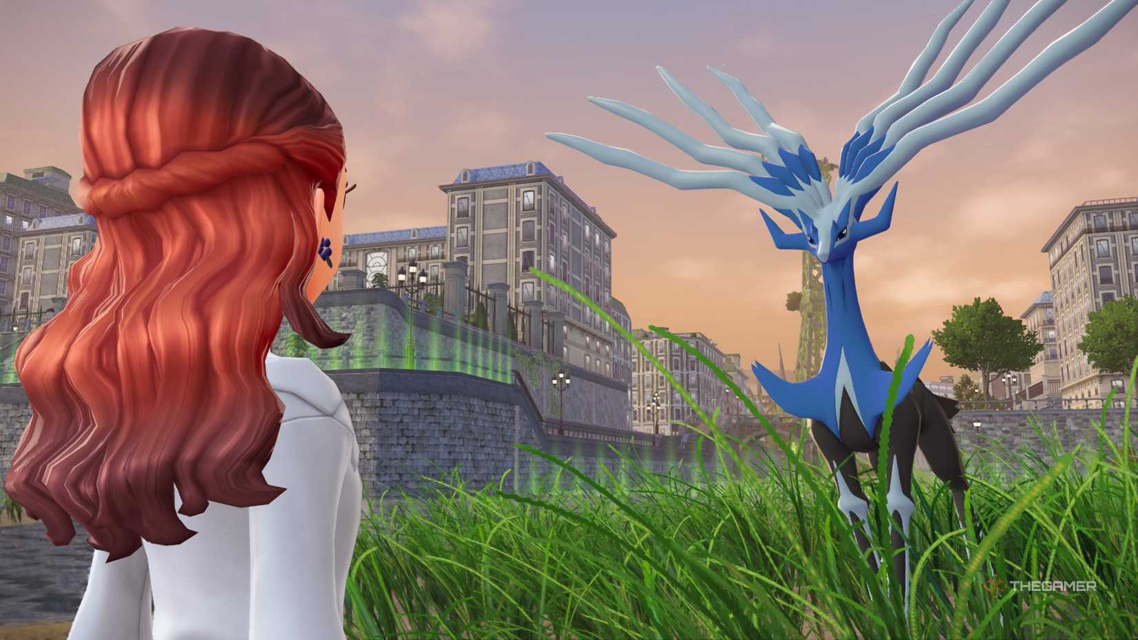 The player finds Xerneas in the grass in Pokemon Legends: ZA.