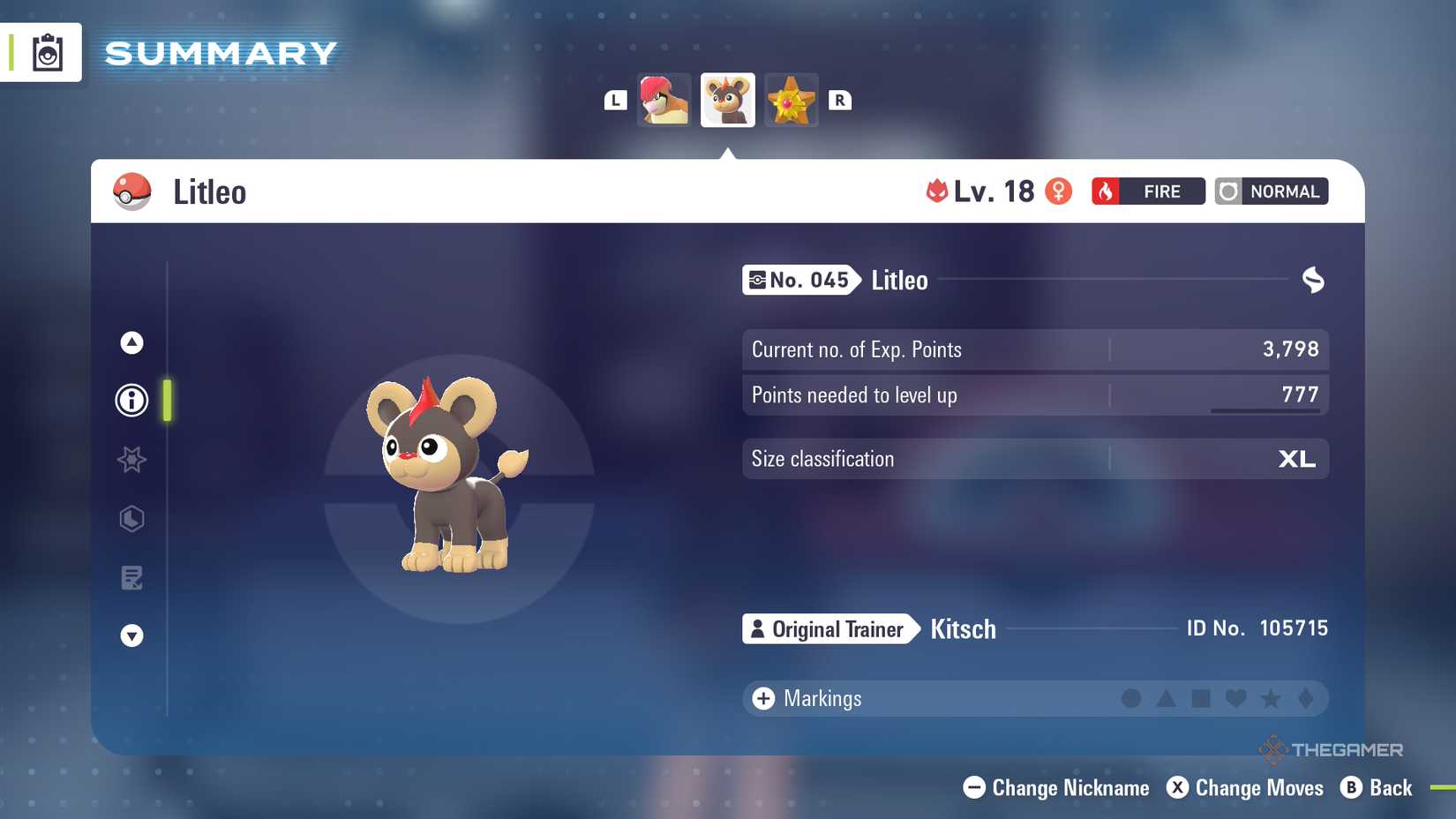 Pokemon Legends ZA has a litlio with an alpha symbol