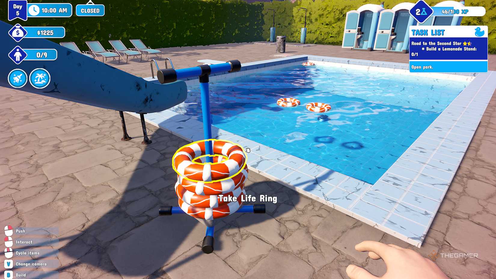 Life ring stack in the water park simulator.