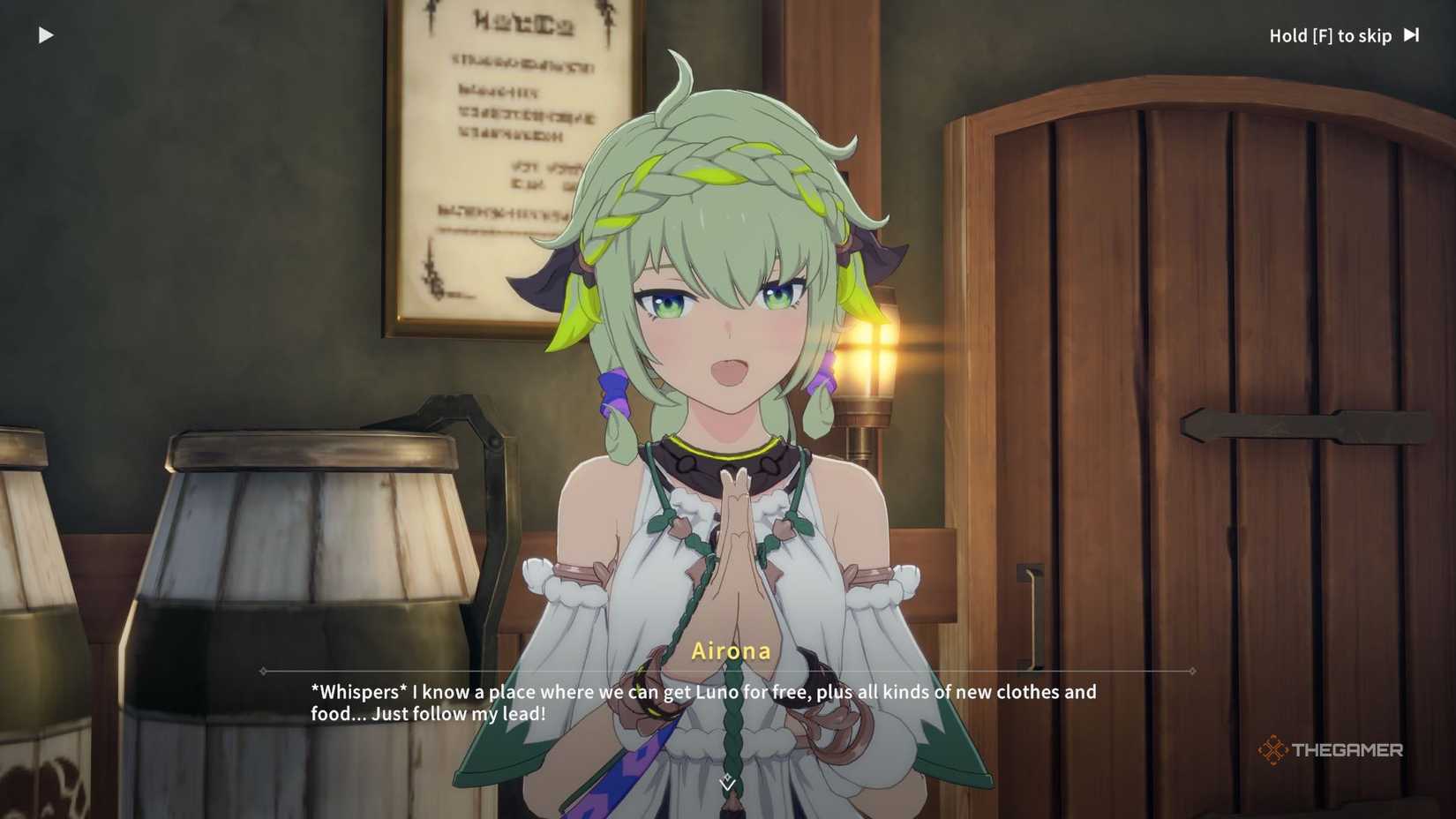 Airona talks to the player about Luno in Blue Protocol Star Resonance.