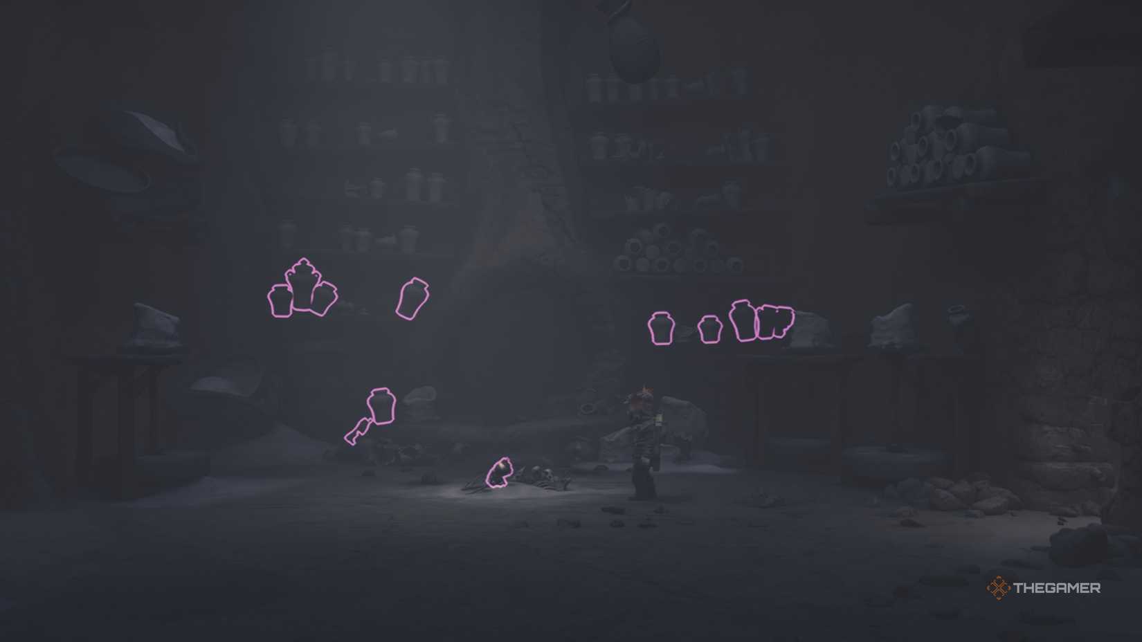 Alone standing in a room with a doll collectible in Little Nightmares 3.