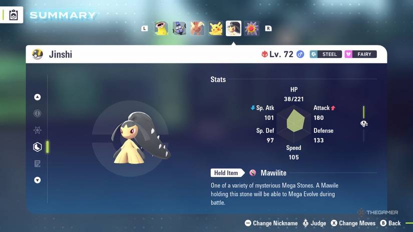 An overview of Mawile statistics in Pokemon Legends: ZA.