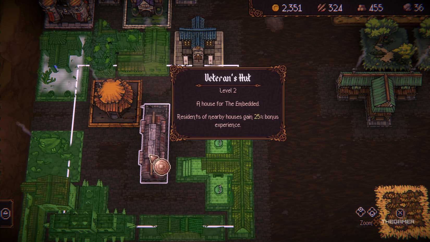 A Veteran's Hut building that strengthens all nearby character houses in the Ball x Pit.