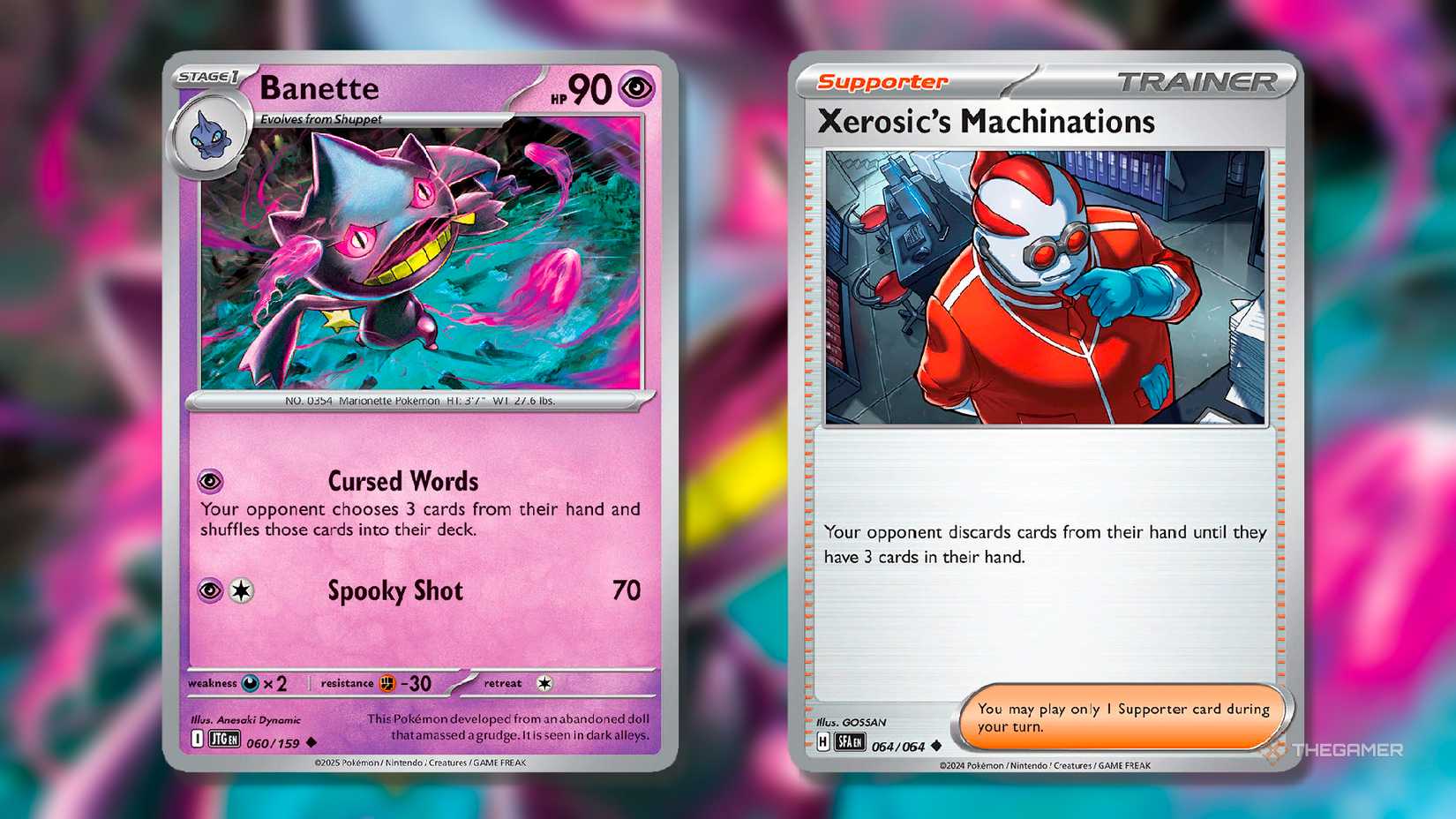 Digron of Dark (Unusual, 60) and xerosi (unusual,) 64) of Pakron TCG from rechrete and bankless age.