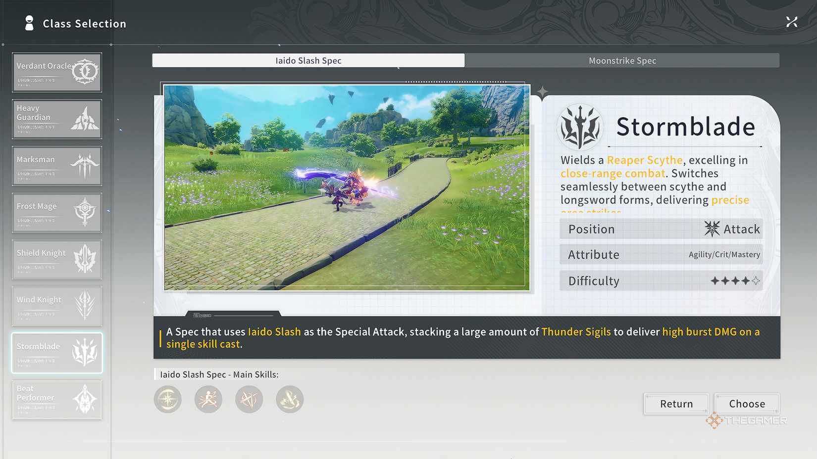 Blue Protocol_ Star Resonance Iaido Slash Spec details.