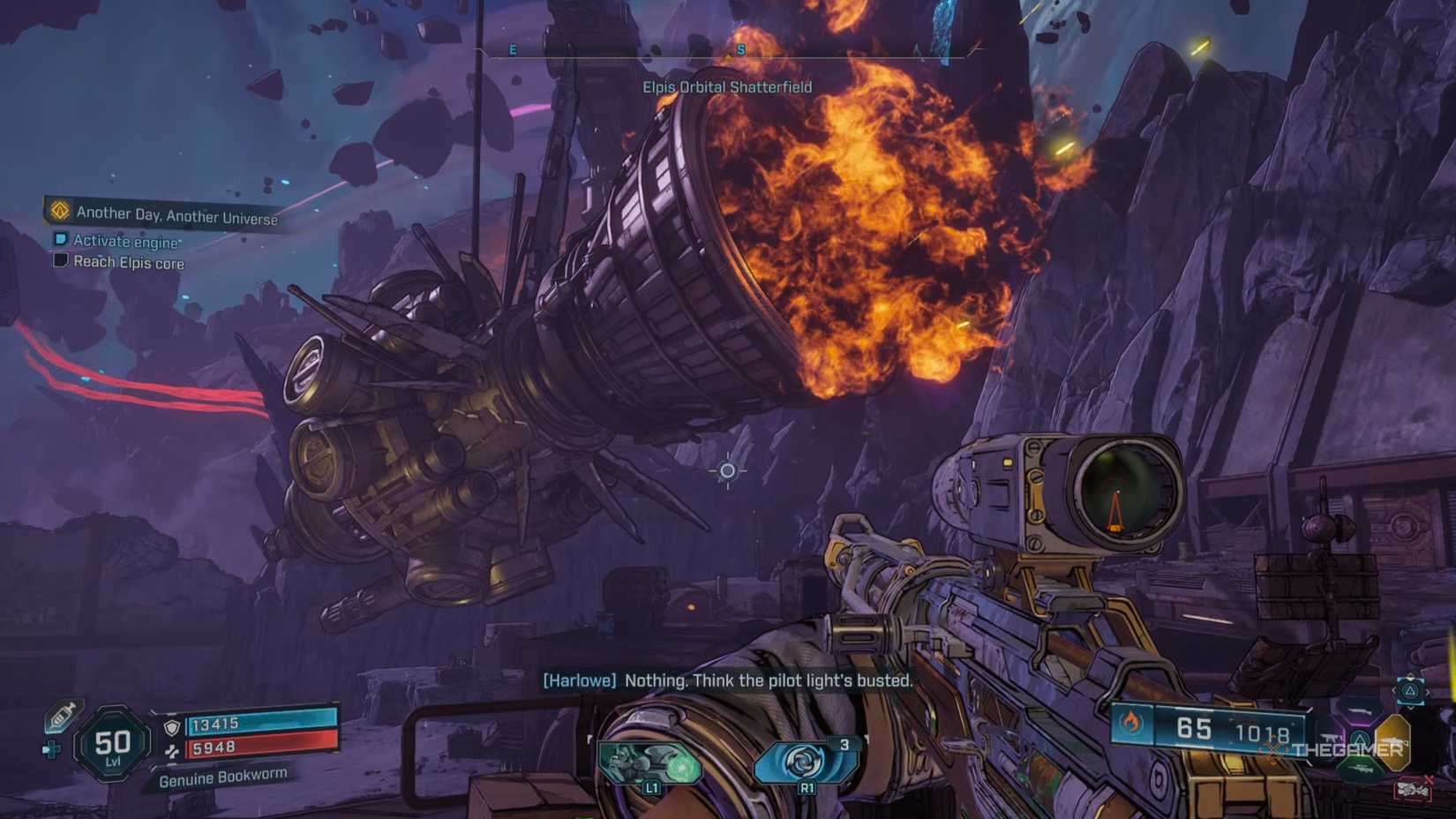 Flaops fire from starship engine in Arrisonland