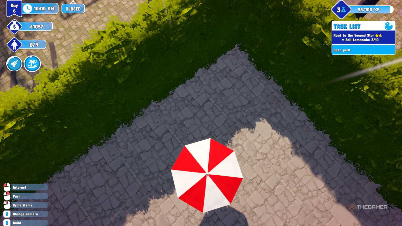 Spring in an umbrella in the water park simulator.