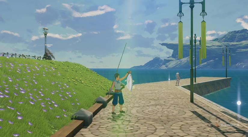 Blue Protocol Star Resonance characters at the yacht fishing spot.-1