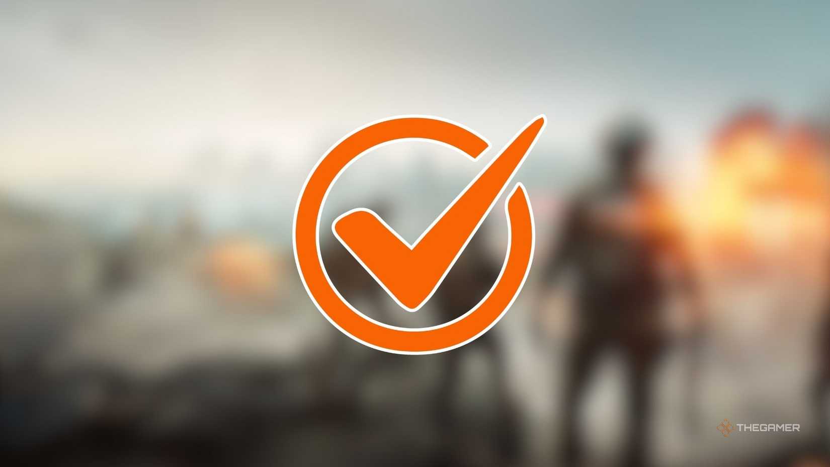 Checkmark in front of the blurry Battlefield 6 wallpaper key art.