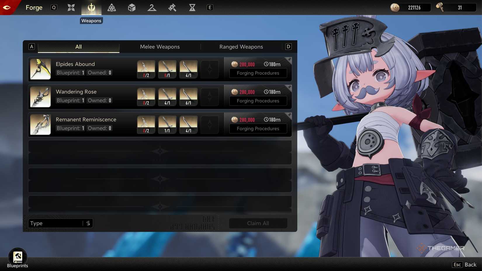 Blueprints in Duet Knight Abyss Character Forge.