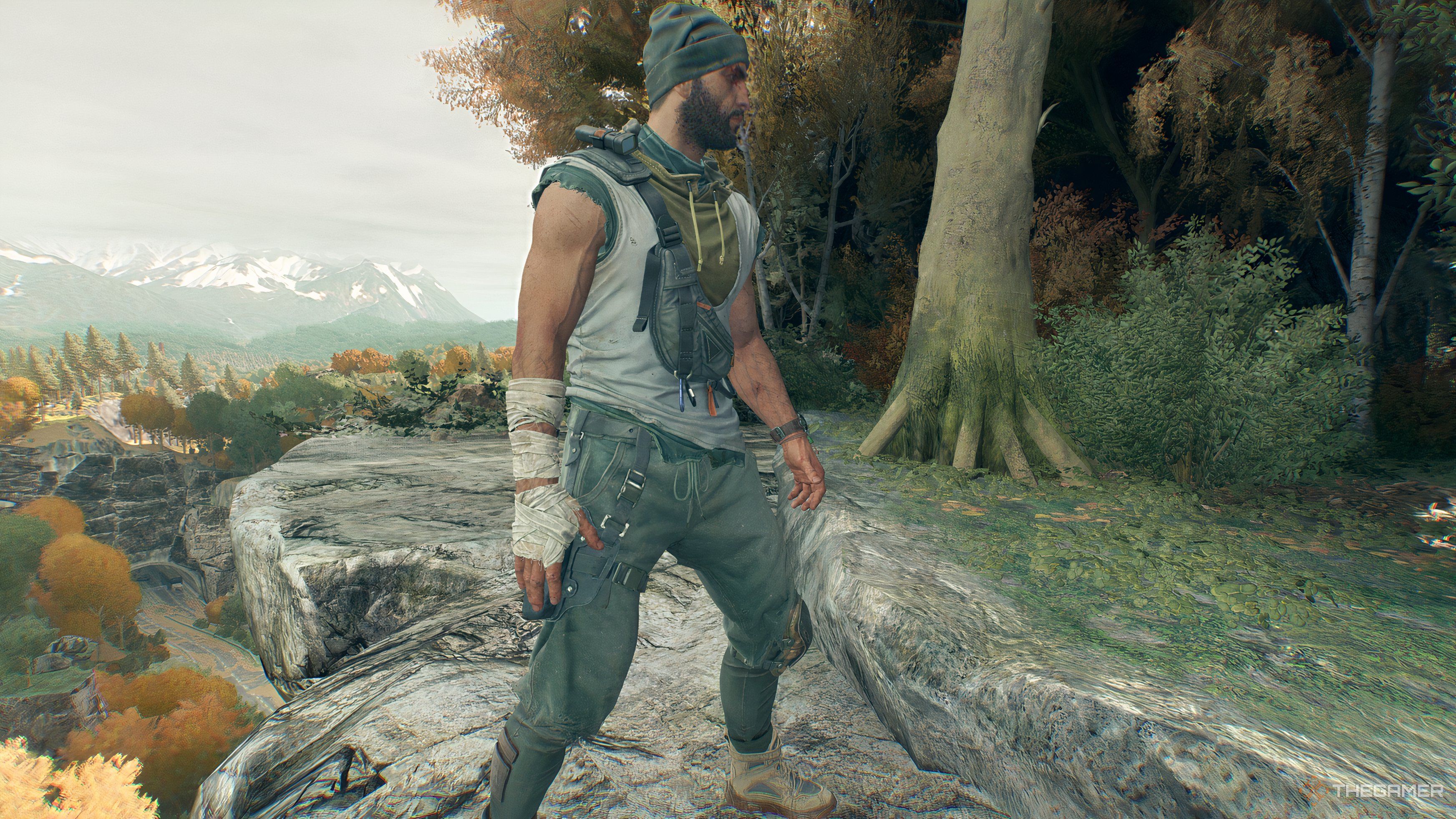 Dying Light The Beast Armor Sets - Kyle Crane standing on a cliff.