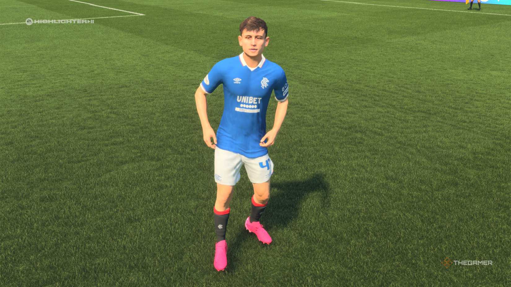The best young left wing Mikey Moore on the pitch in EA Sports FC 26.