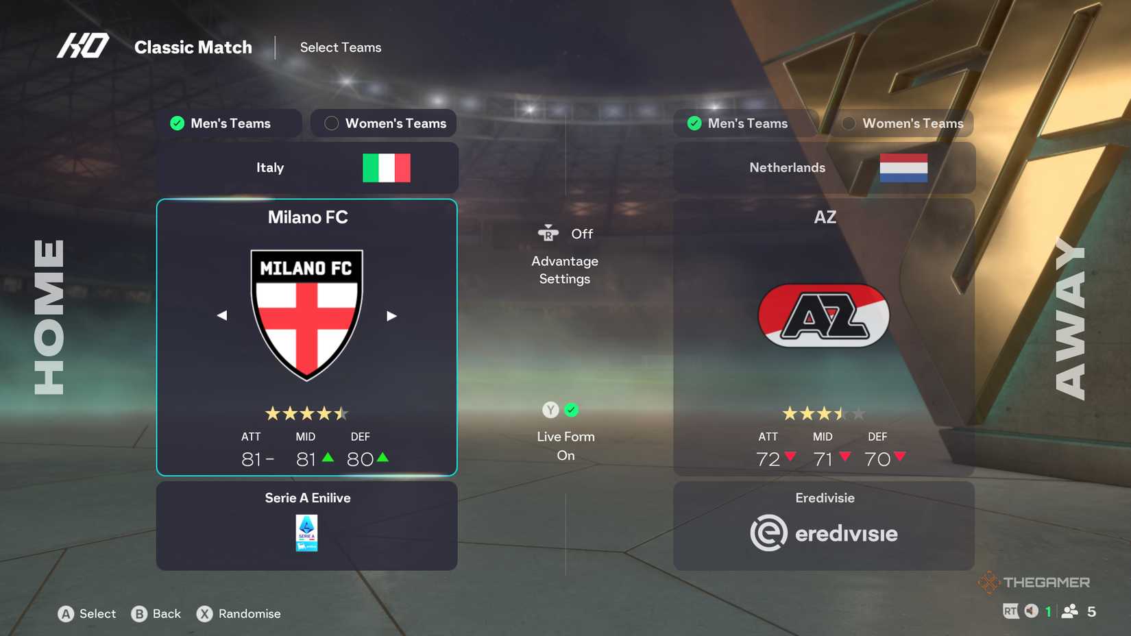 Teams in the game FC 26, not in the game AC Milnel.