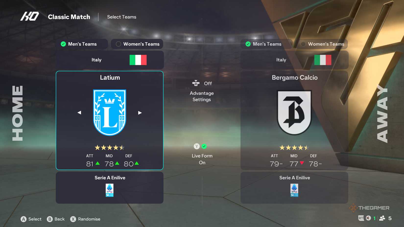 The teams are not in the game of play in the game on the Menu of EA game FC 26.