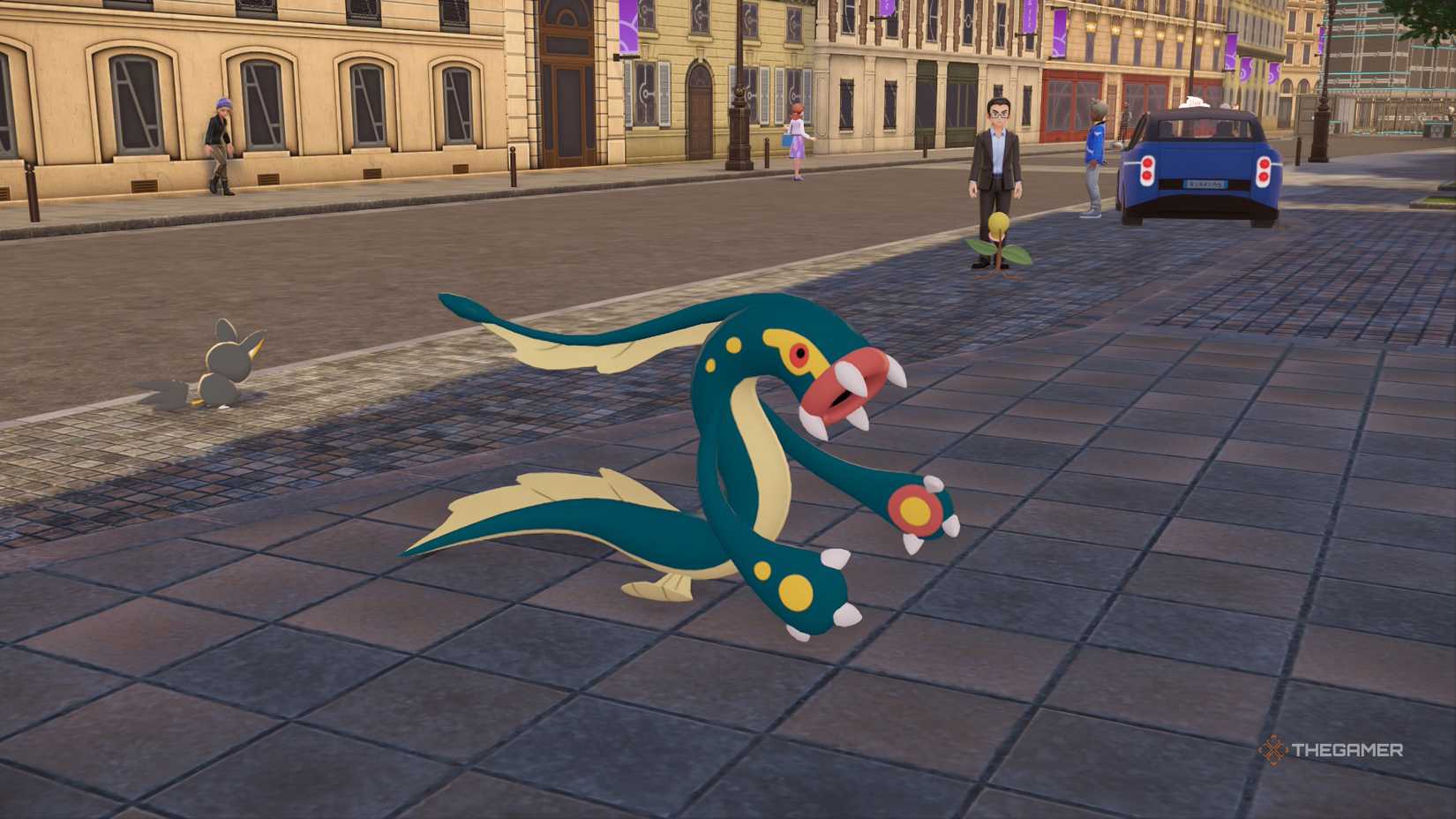 Elektros in the streets of Pokémon Legends ZA.