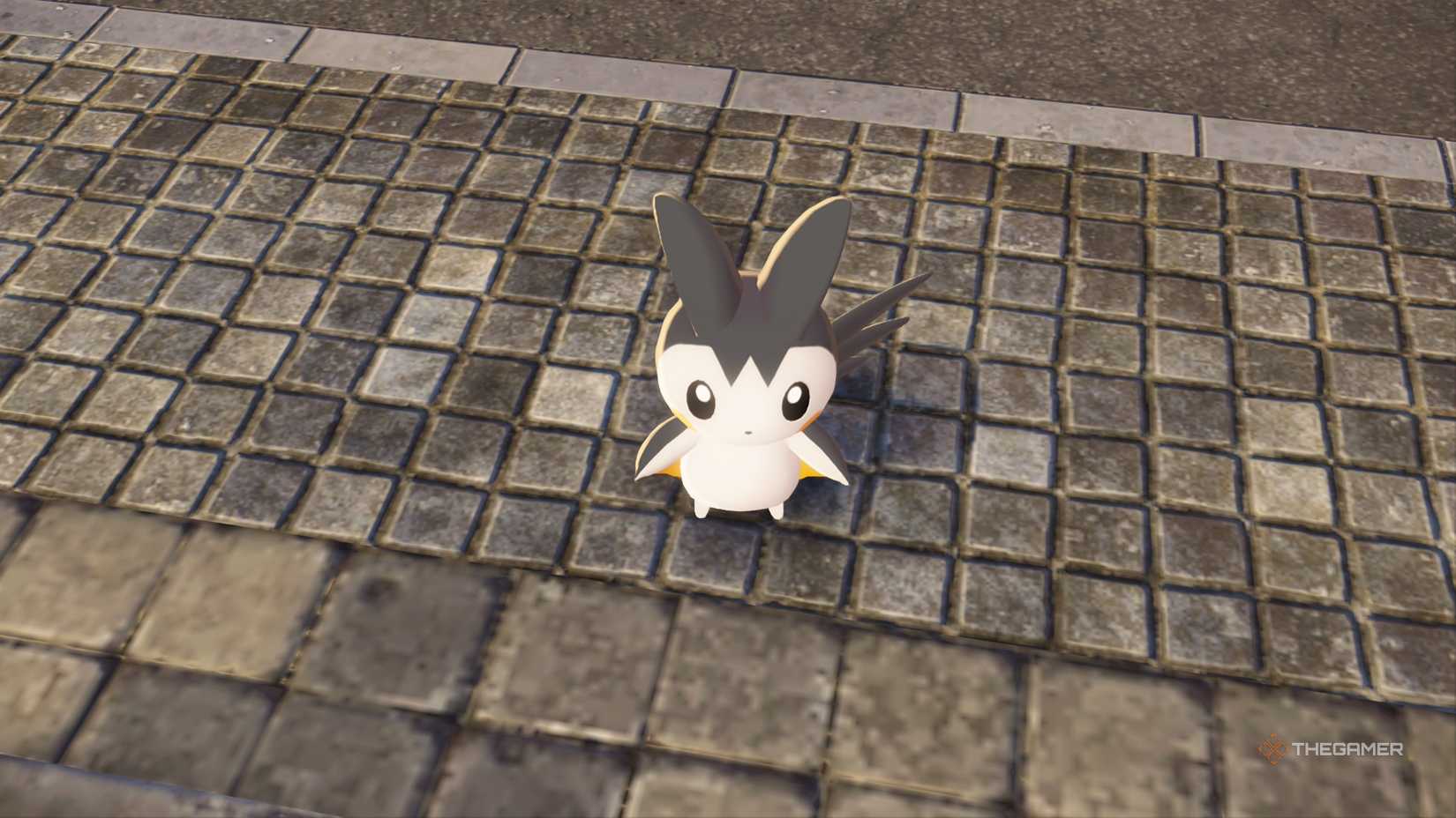 Emolga standing on paved ground in Pokemon Legends ZA.