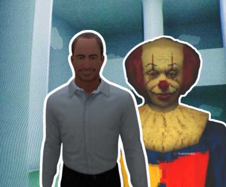 Exit 8 and Kiosk characters in front of Dreamcore
