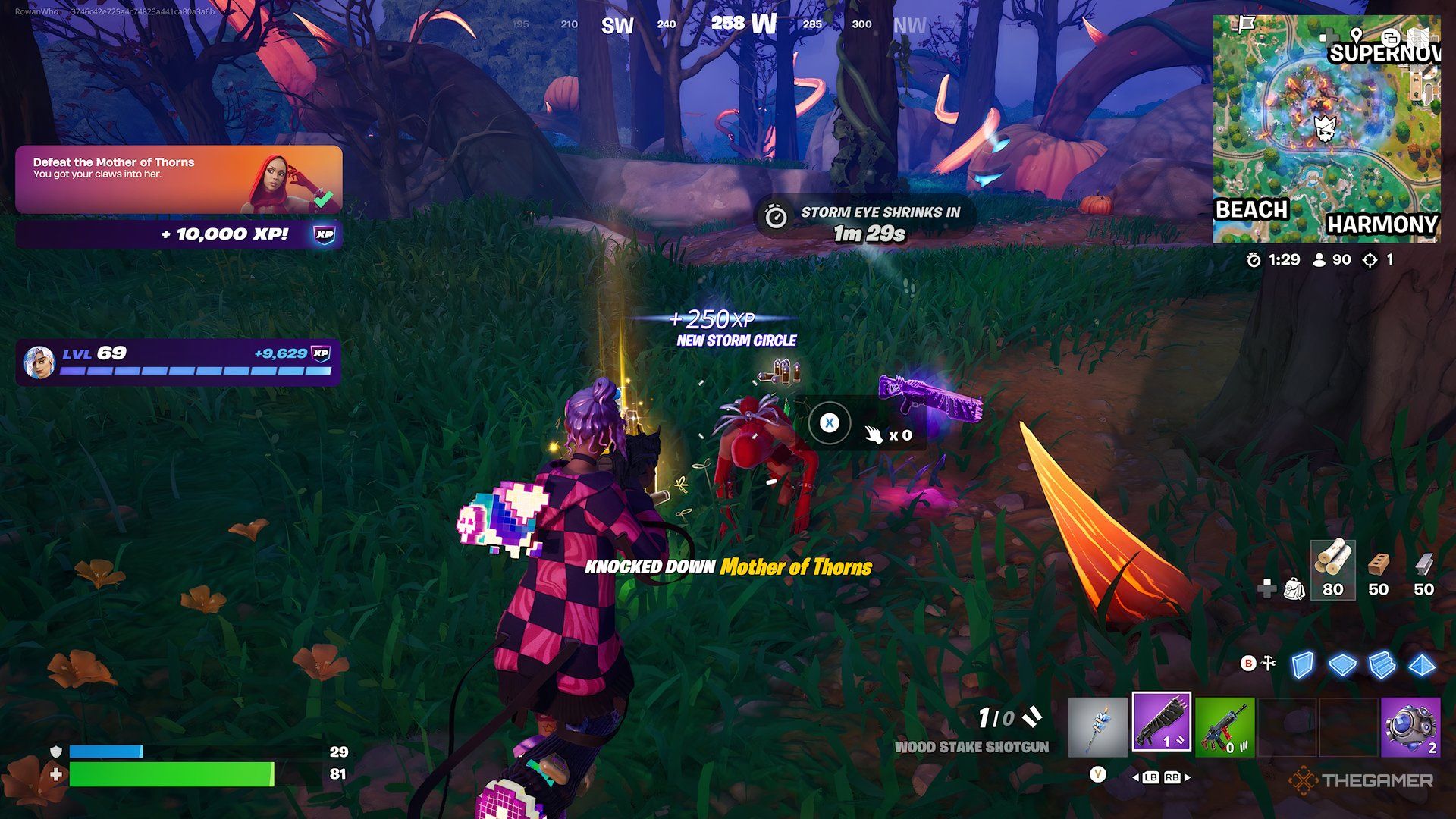 Fortnite - defeating the Mother of Thorns in Fortnitemares.