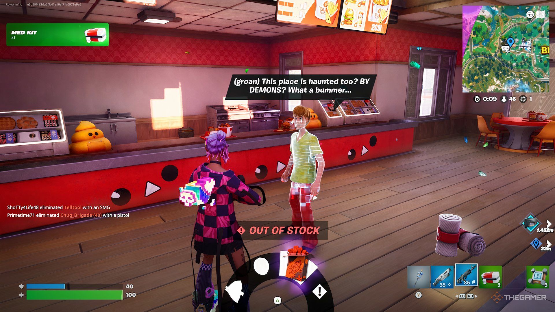 Fortnite - meeting the Shaggy NPC.