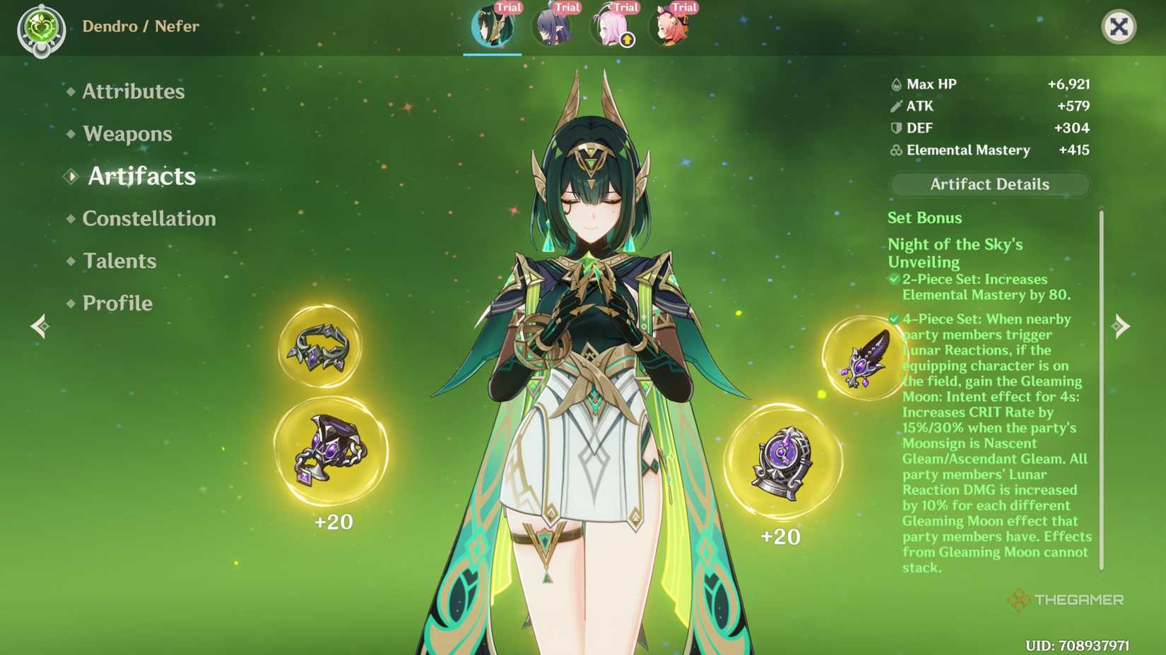 The Best Build, Weapons, Artifacts, And Teams For Nefer In Genshin Impact