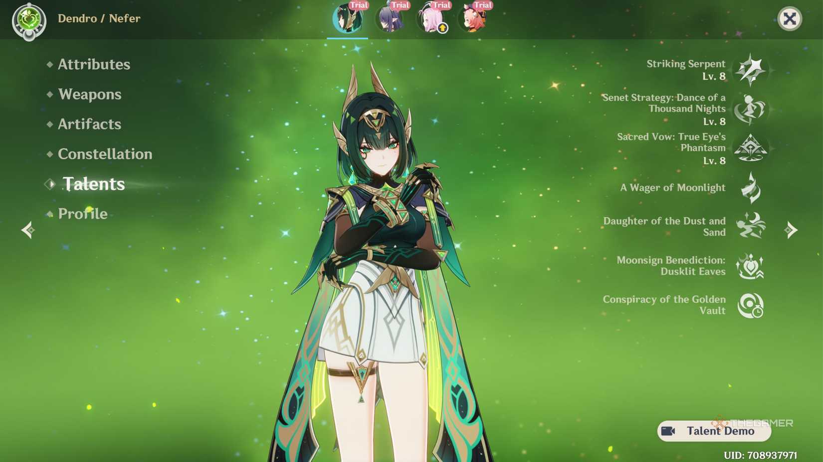 The Best Build, Weapons, Artifacts, And Teams For Nefer In Genshin Impact