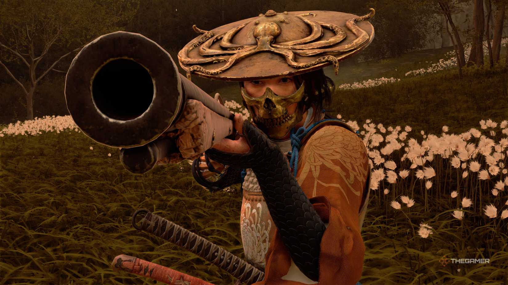 Atsu using the Tangashima in Ghost of Yotei