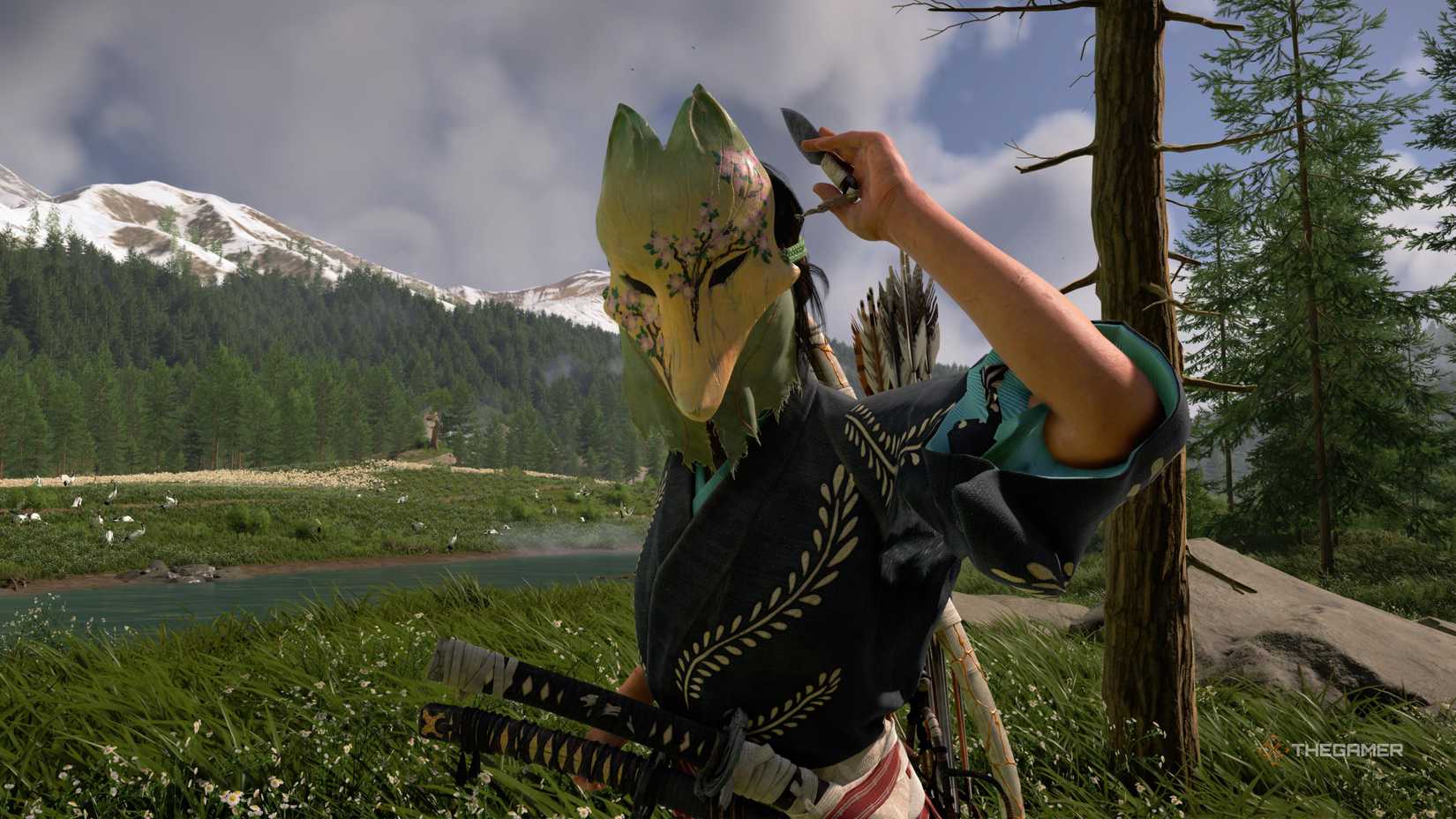 Atsu using the Kunai in Ghost of Yotei