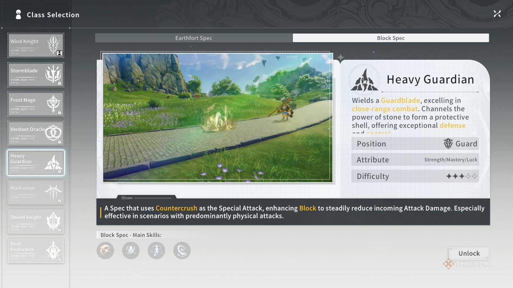 Heavy Guardian Block Spec overview in Blue Protocol Star Resonance.