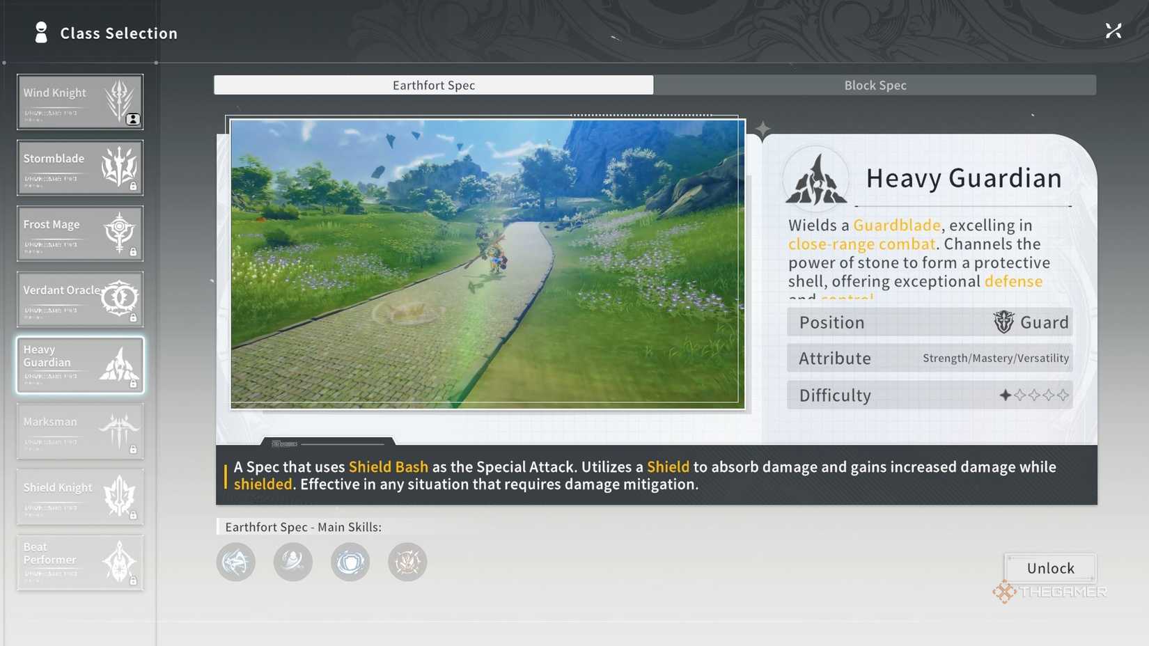 Heavy Guardian Earthfort Spec overview in Blue Protocol Star Resonance.