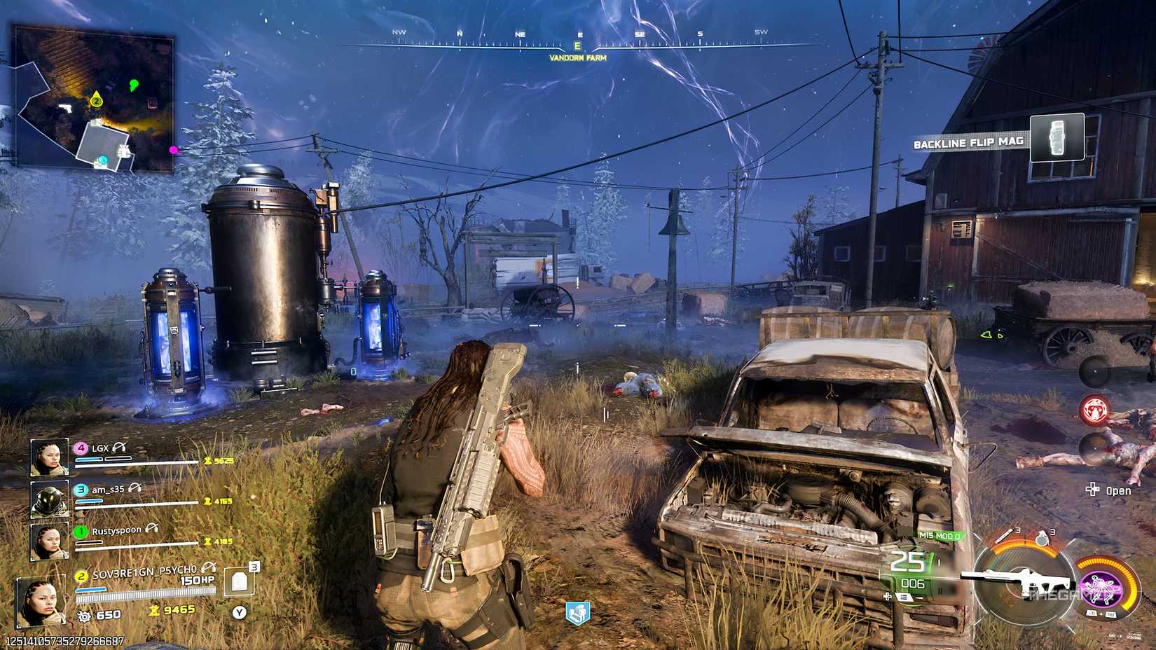 Hides with a large gun in Call of Duty: Black Ops 7 Beta.