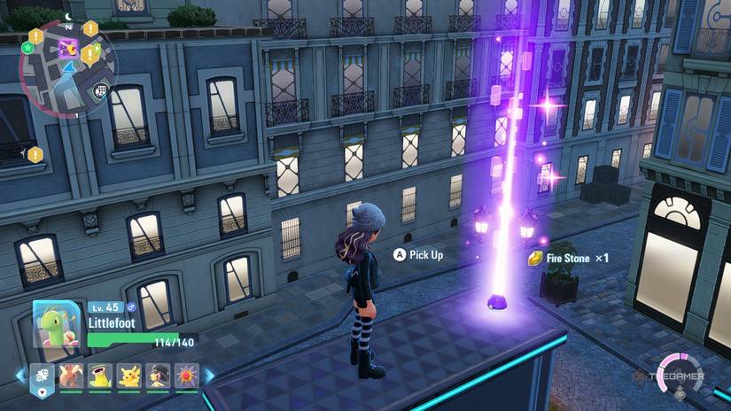 Trainer standing in front of a glowing purple poke ball in Pokemon Legends Z-A.IMG_2040