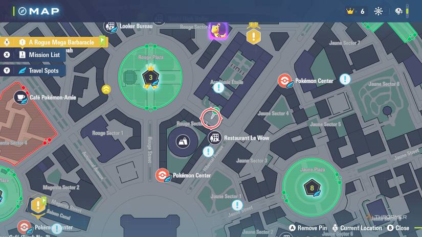 Map of Chespin Side Mission in Pokemon Legends: ZA.