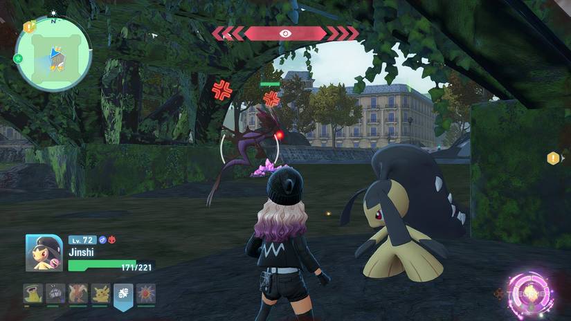 Player battling an Alpha Pokemon in Pokemon Legends: Z-A.