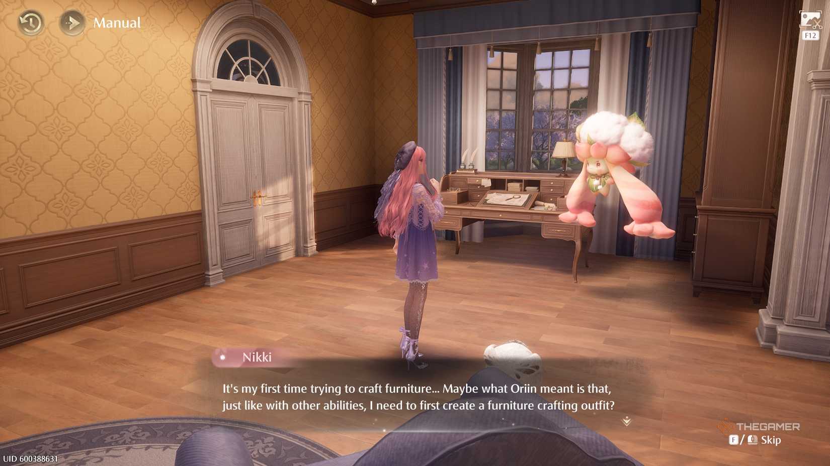 Infinity Nikki Nikki is learning how to make furniture at home.