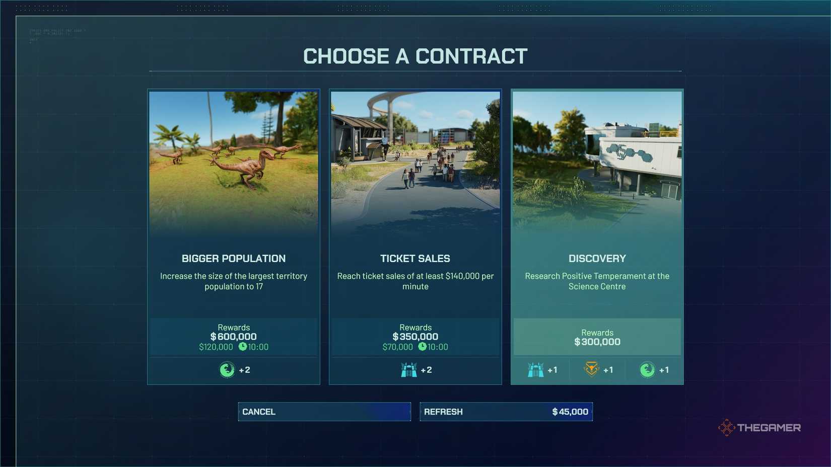 Jurassic World Evolution 3 Contracts.