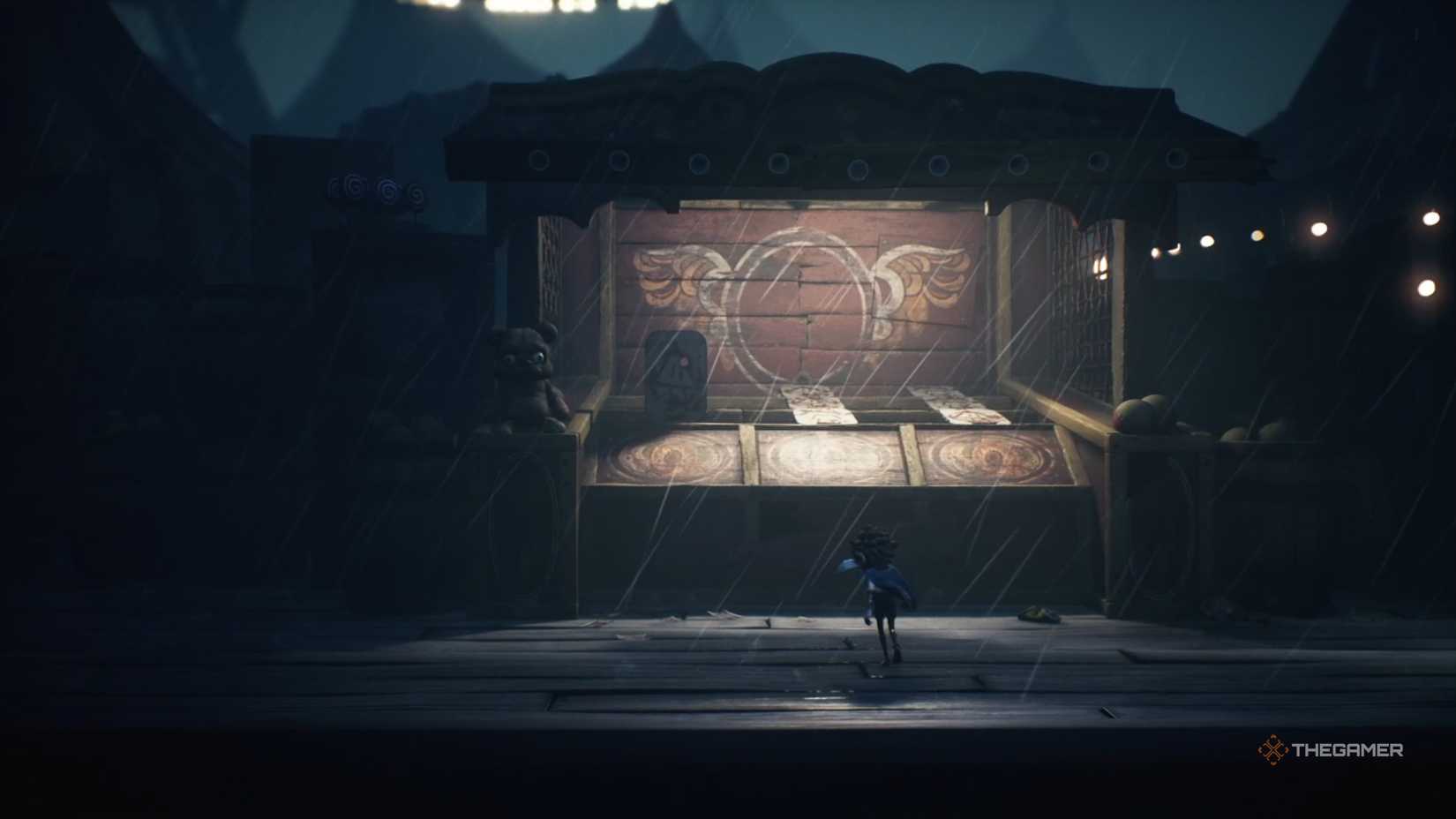 Little Nightmares 3 CARNEVALE CHAPTER 3 Game stables in rain.
