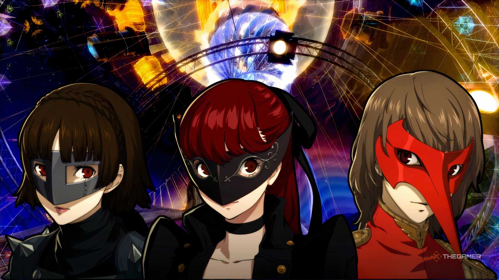 Makoto, Sumire, and Akechi in front of Makuki's Palace for the Persona 5 Royal Best Team for Each Palace guide.