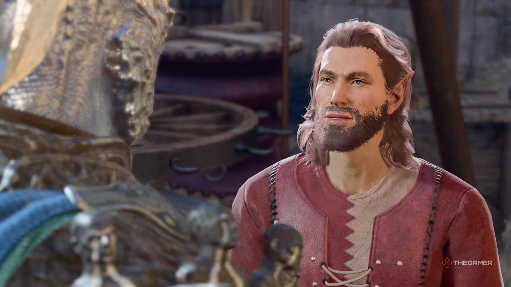 Merchant looking at Tav in Baldur's Gate 3.