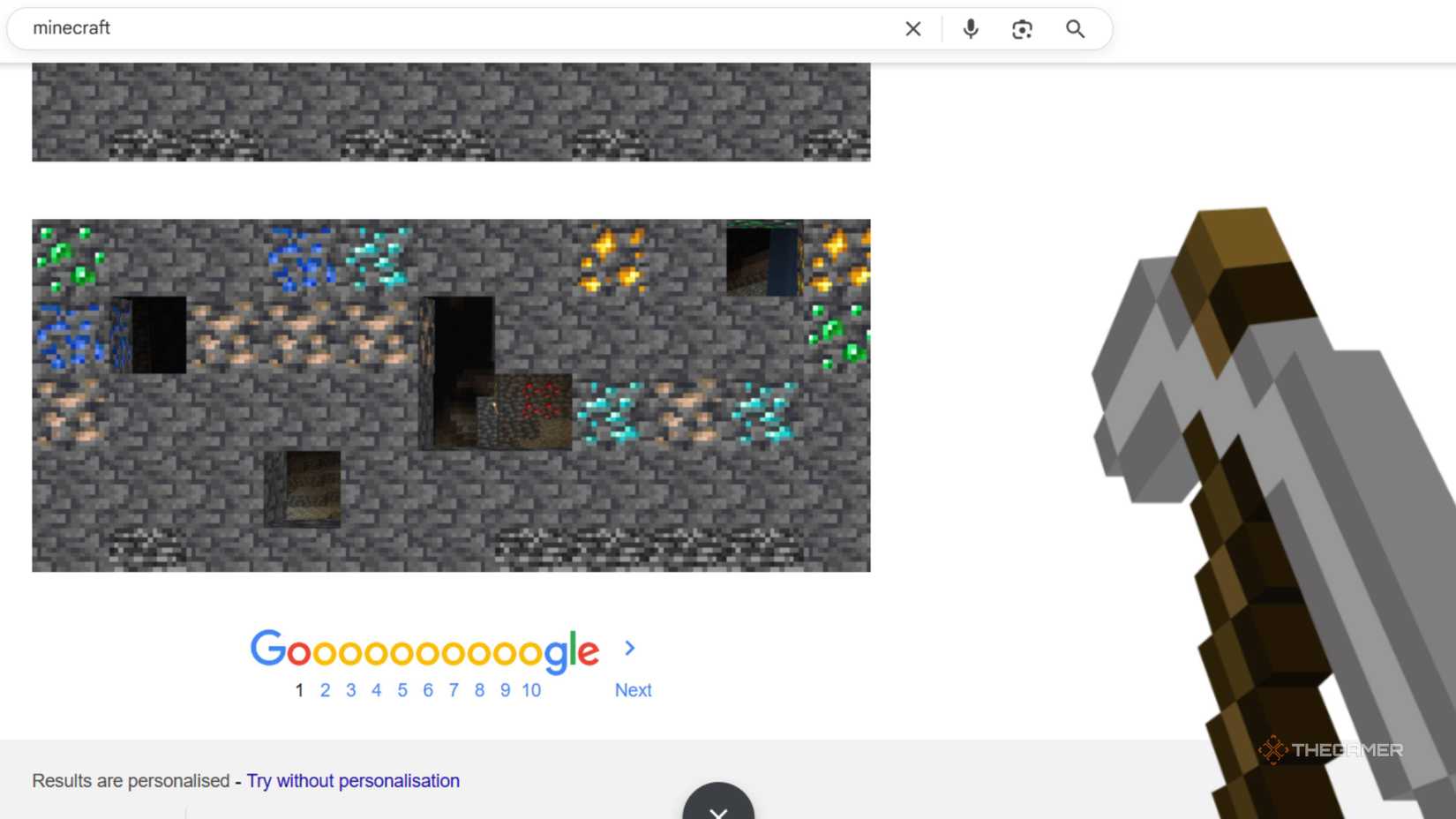 Minecraft Google Crossover Turns Your Cursor Into A Pickaxe And Lets ...