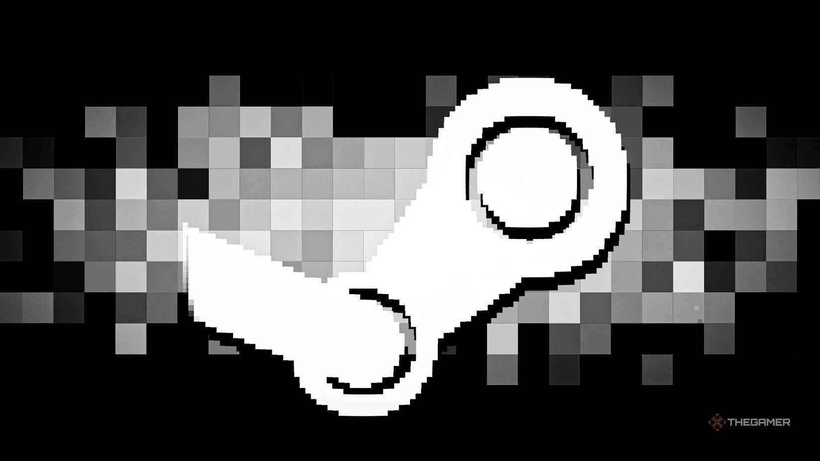 NEWS pixelated Steam logo.