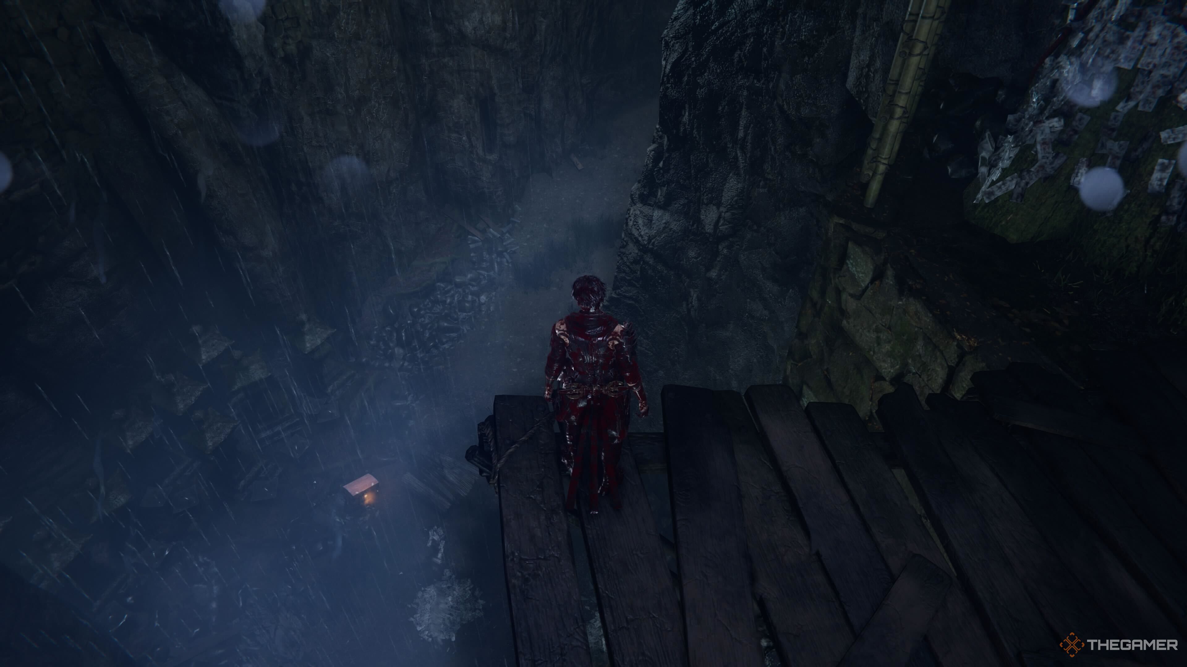 The ravine leading to Ninja Gaiden 4's Chapter 5 Purgatory.
