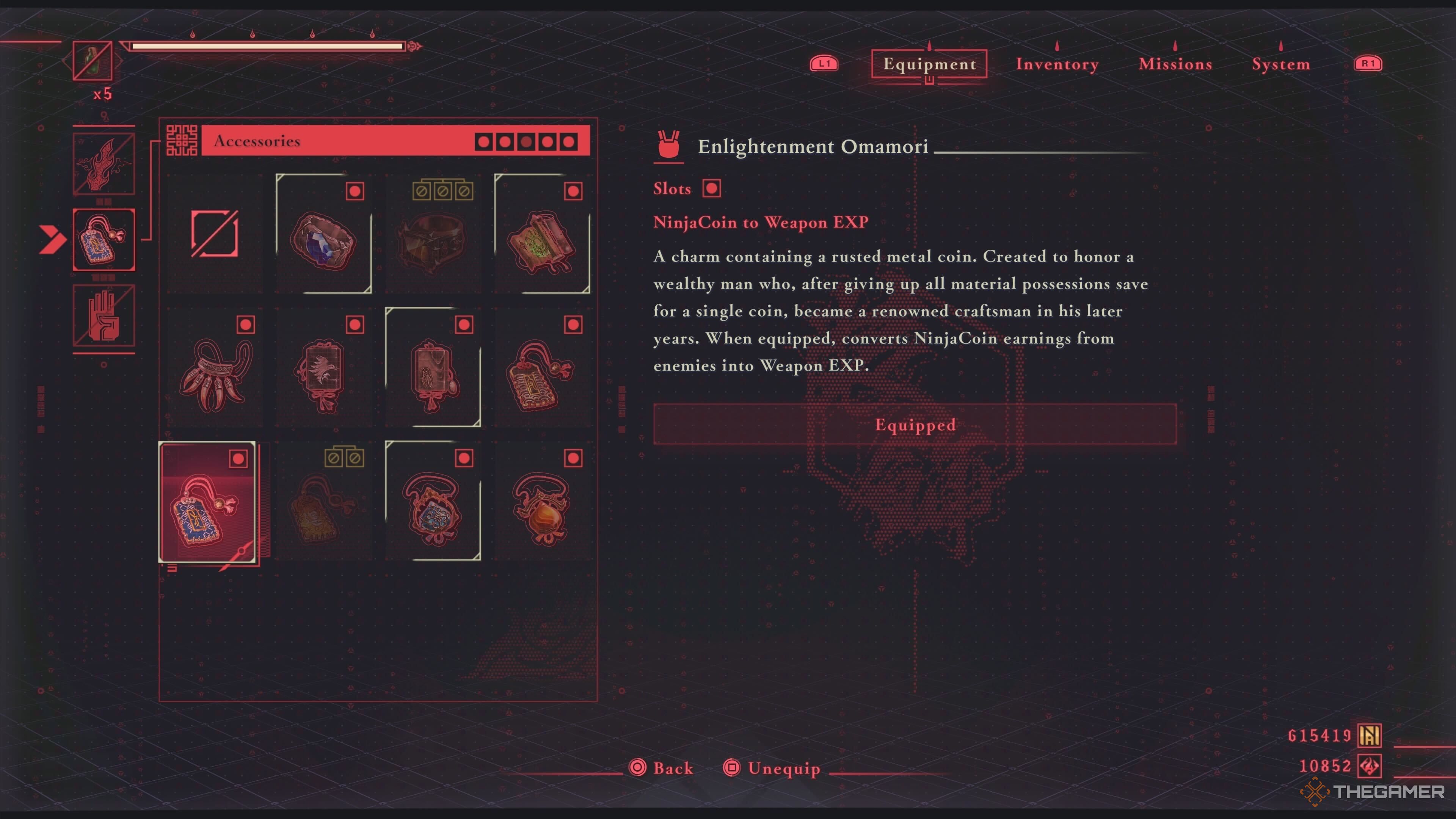 The Enlightenment accessory in Ninja Gaiden 4.