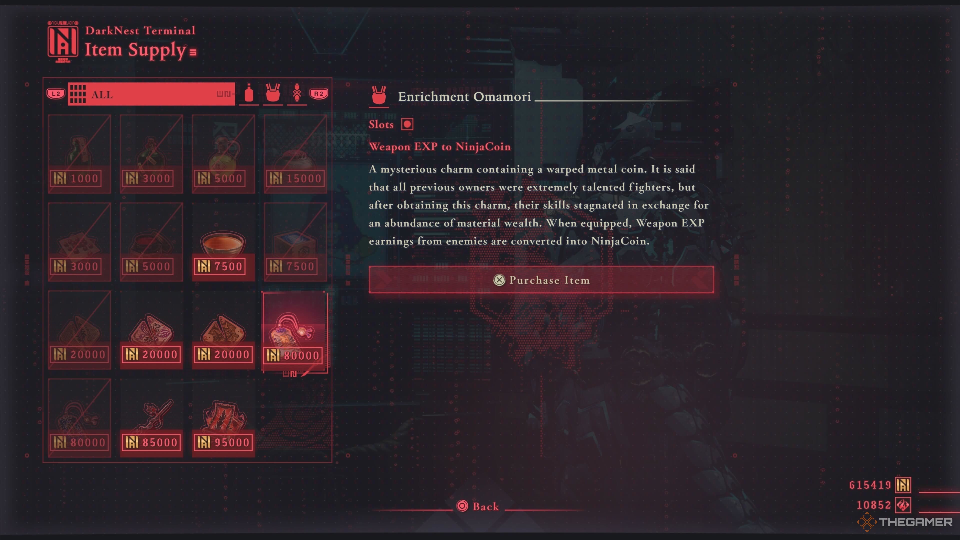 The Enrichment accessory in Ninja Gaiden 4.