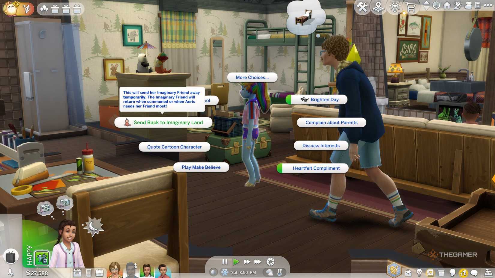 They are waiting for the possibilities of interacting with an imaginary friend in Adventure.