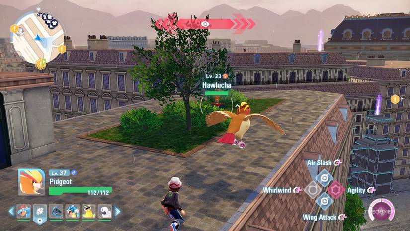 Pokemon Legends: Hawlucha hiding in ZA.